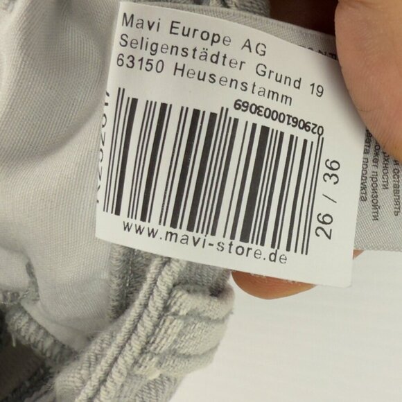 MAVI Victoria High Rise Wide Legs Light Grey Stone wash Denim 100% Cotton sz 26 - Picture 15 of 15